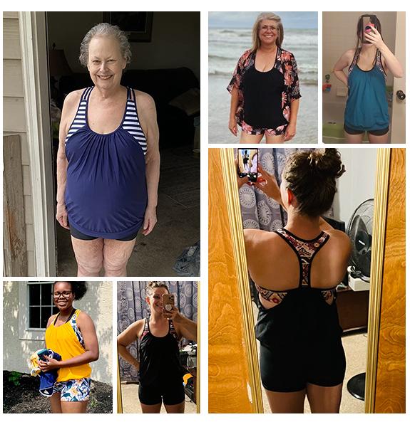 Yonique Two Piece Tankini Bathing Suits T-Back Blouson Swim Tops with Boy Shorts Women Swimsuits Sporty Swimwear