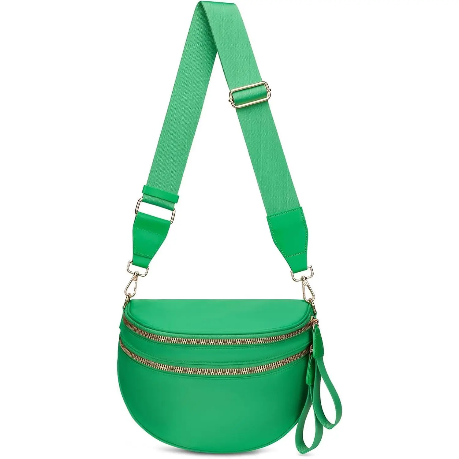 Pure Colour Crossbody Bum Bags for Women Spacious Checkered Cross body Bag Nylon Trendy Fanny Pack for Travel
