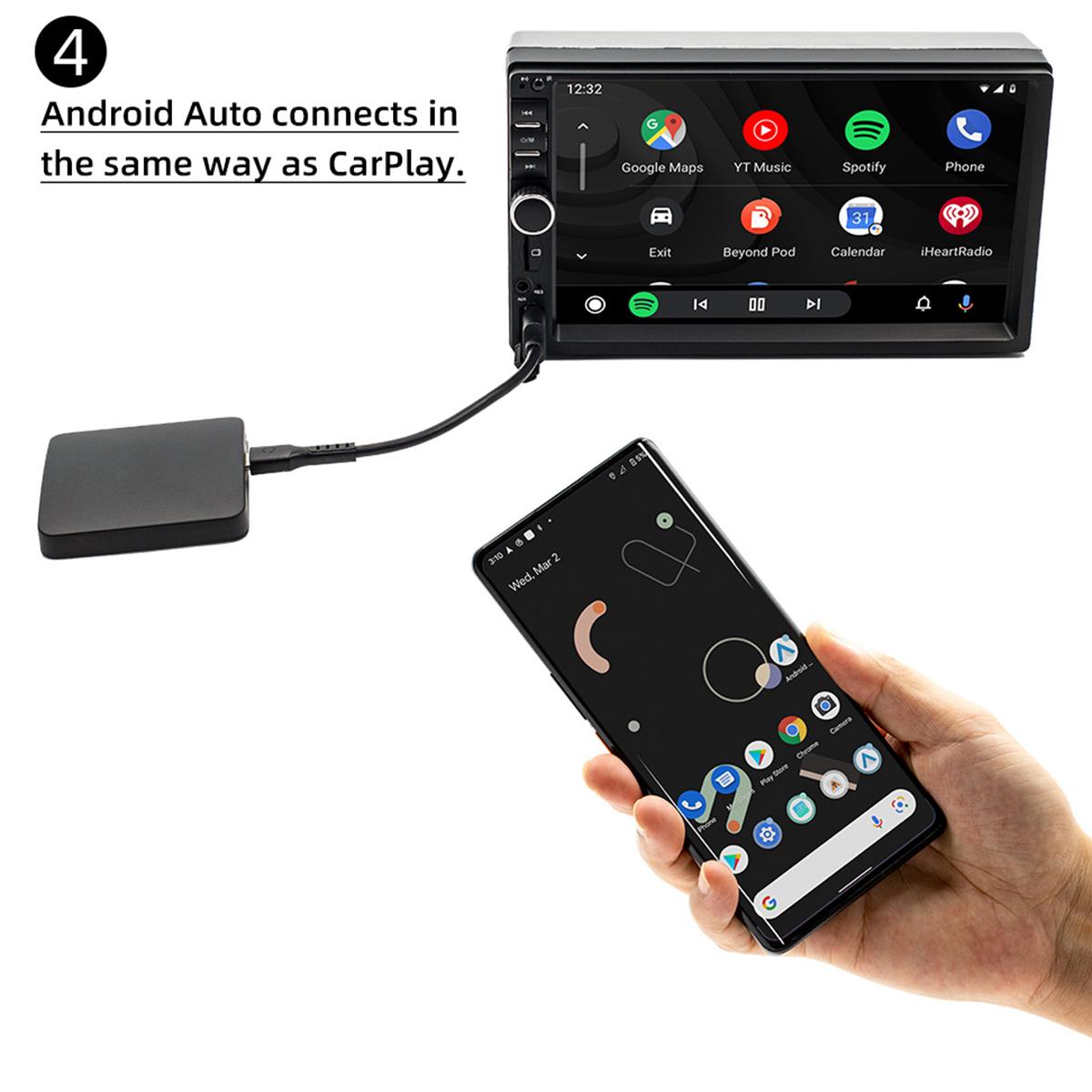 Car Wireless CarPlay Box Wireless Android Auto Converter Box 5.0 Bluetooth Wireless Carplay Adapter for Automobile Player Black