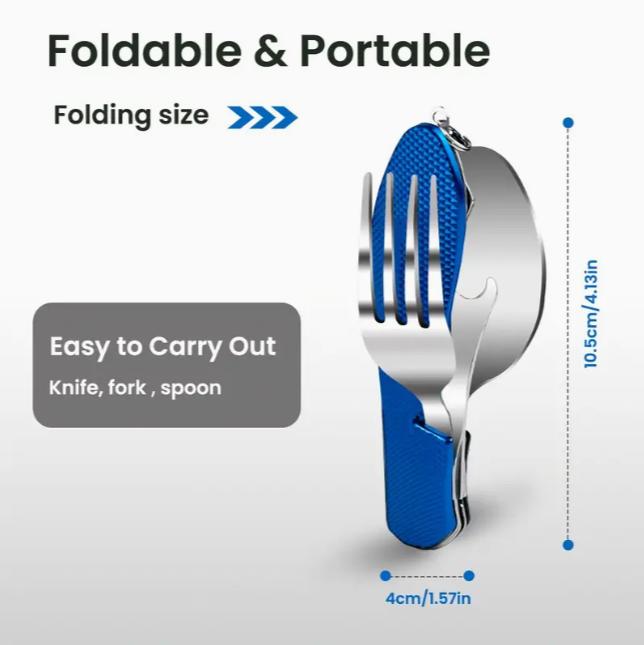 1 significant other - removable folding multi-purpose camping knife, fork and spoon combo - convenient, portable and durable camping, hiking and backpacking tableware