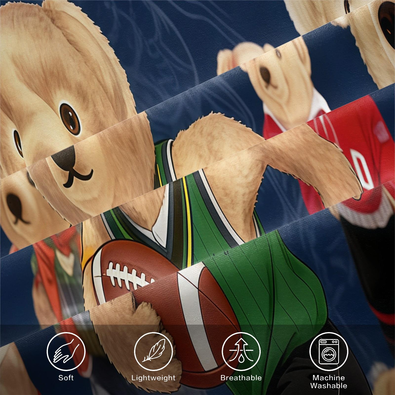 3-Piece Polo Bear Pattern Fitted Sheet Set, Soft And Durable Bedding Set Includes 1 Flat Sheet And 2 Pillowcases, Daily Holiday Birthday Gift Bedroom Decorations For Kids And Adults