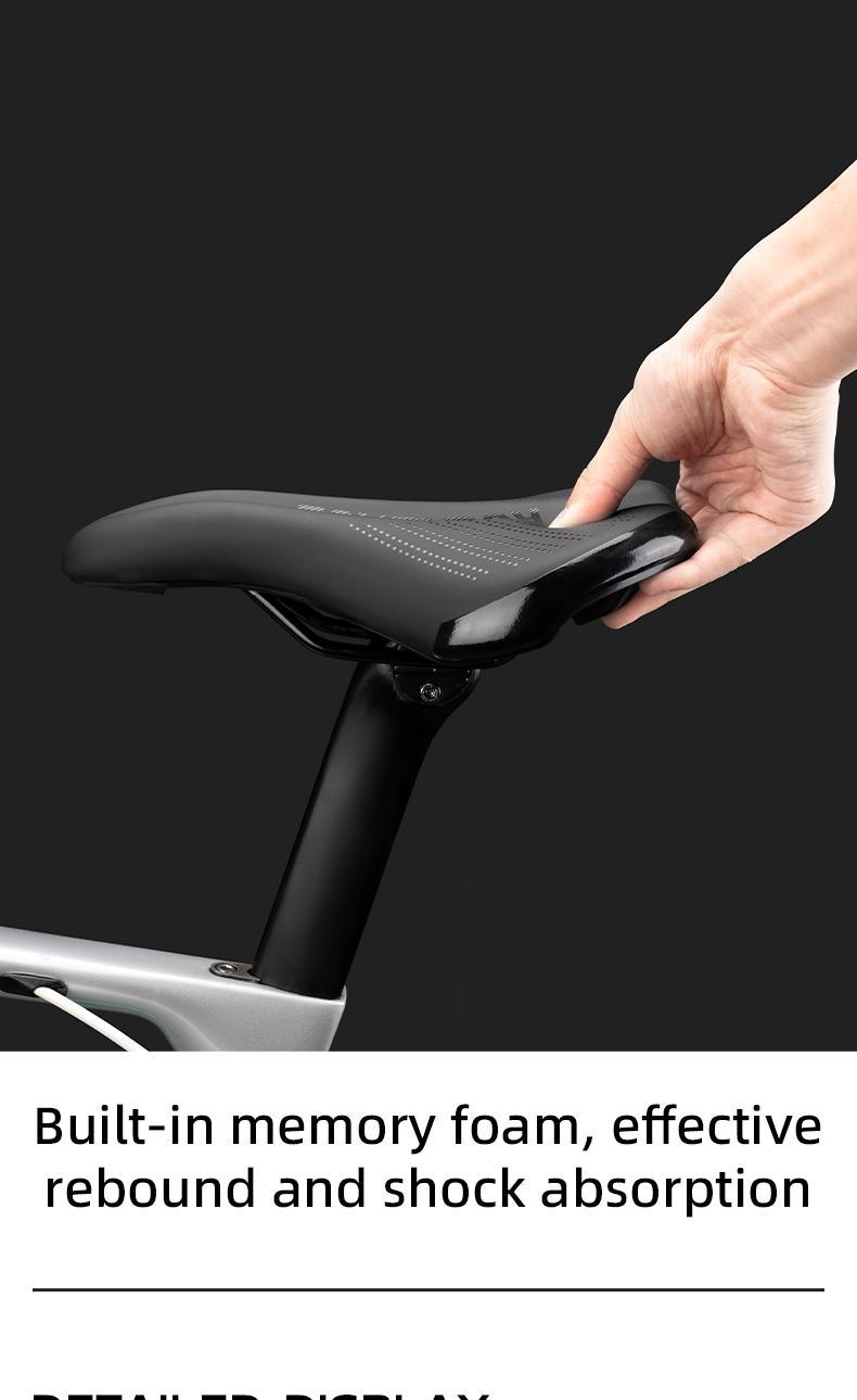 ROCKBROS Bike Saddle Waterproof Memory Shock-absorption Non-slip Bike Seat Comfortable Road Bike Cushion Bicycle Accessories