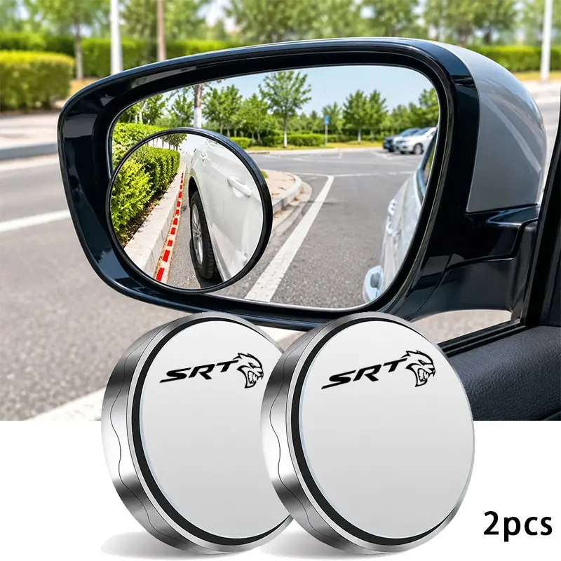 Dodge Srt 2pcs Blind Spot Mini Mirror, 360-Degree Rotating, Reverse Parking Aid, Safe Lane Change, Easy Install, Reflective Mirror