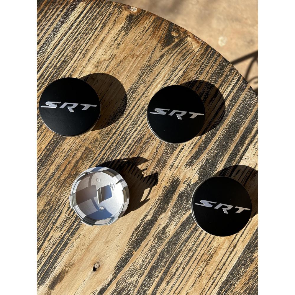 4PC SRT Wheel Center Hub Rim Caps Emblem For 2011-2022 Dodge Charger Challenger Jeep Grand Cherokee