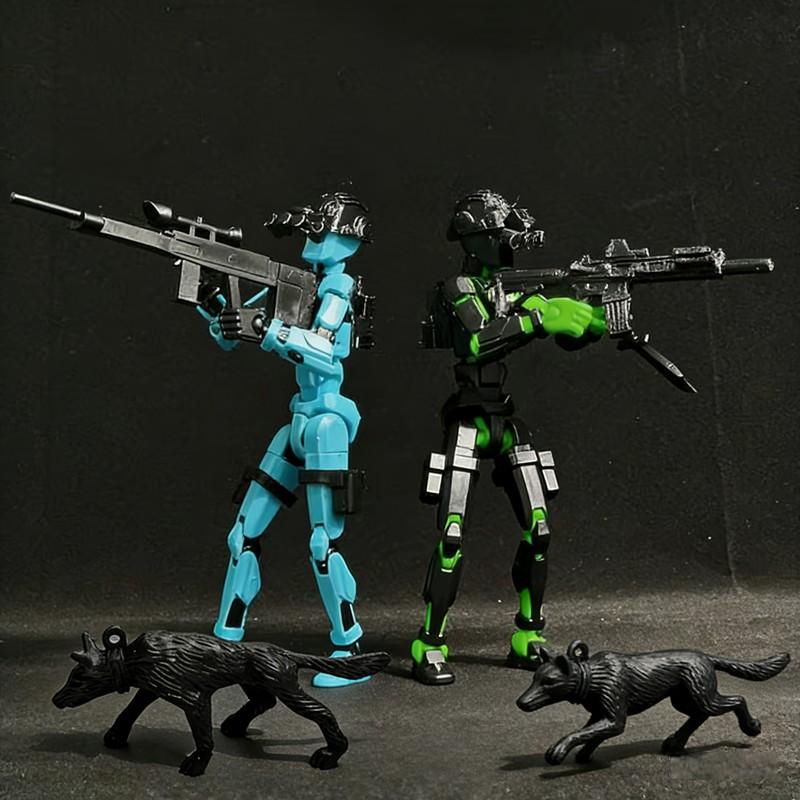 T13 Action Figure Police Style Military Theme Doll with K-9, Jointed Figure, Desktop Collection Decorative Ornament, Perfect for Collectors