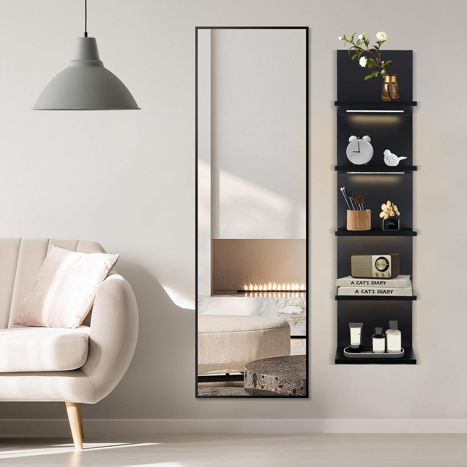 Modern Vertical Multi-Layer Floating Bookshelf, Wall-Mounted Storage Rack, Wall Mount Design, Living Room Bedroom Dorm Decor, Space-Saving High-Value Narrow Shelf