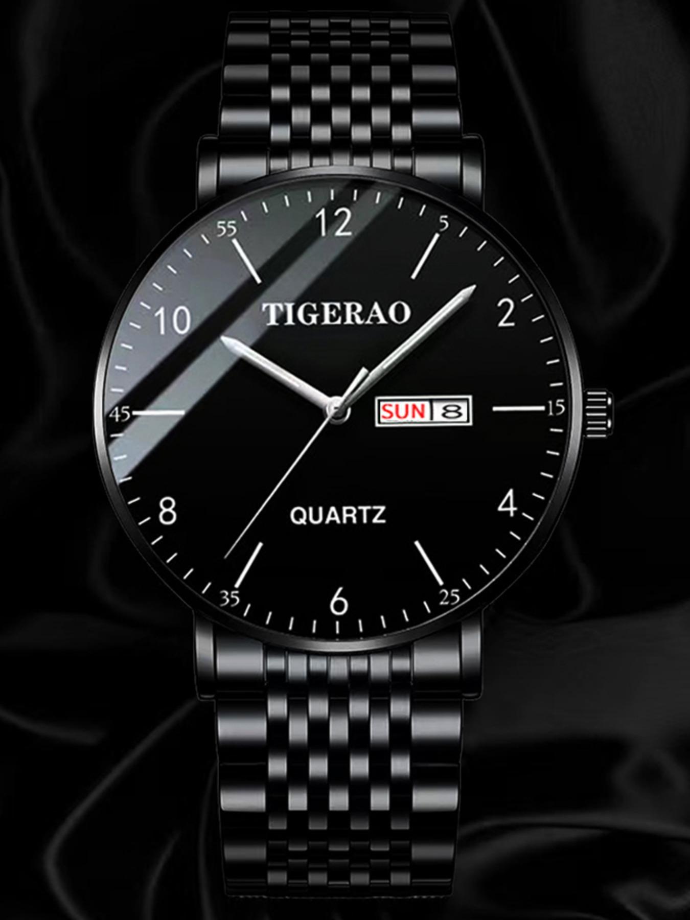 Men's Classic Business Fashion Round Dial Quartz Watch, Luminous Pointer Design Wristwatch for Men, Ideal Holiday Gift for Men, with Box