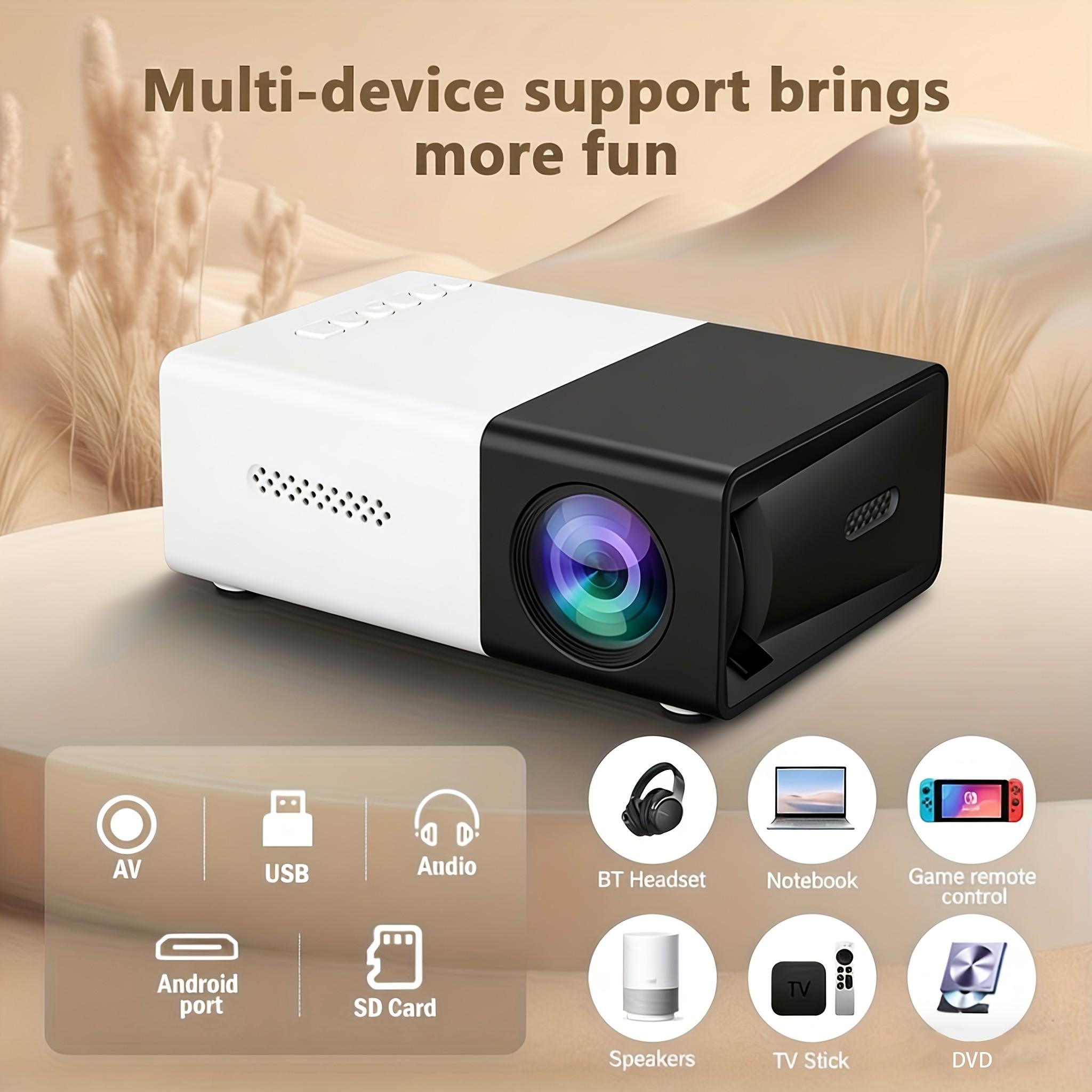 Portable Projector, LED Phone Home Theater M100 Projector, Support 1080P Video & Audio Output