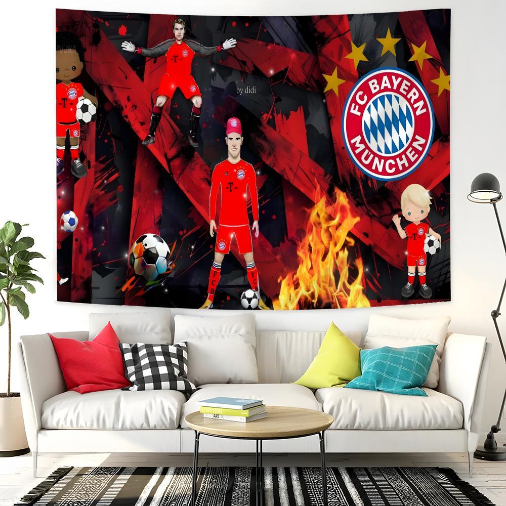 German Bundesliga FC B-Bayern München star Tapestry Background Hanging Cloth Bedroom Room Decor Aesthetic Tapestry Wall Party