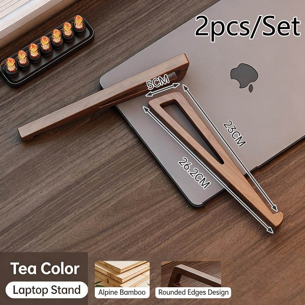 1 piece/set of solid wood laptop stand for heat dissipation, suspended convenience, desktop height increase, vertical stand, tablet storage rack