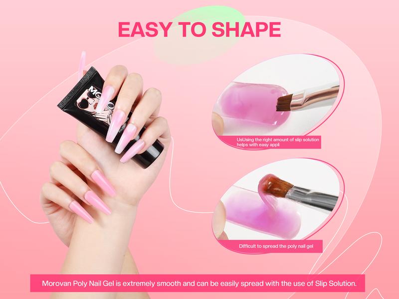 Morovan Poly Gel Nail Colors: 12 Colors Poly Nail Gel 15ml Professional Poly Nail Extension Gel for Holiday Manicure DIY Design Salon at Home