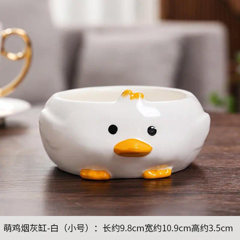 Ceramic Ashtray Creative Cute Duck Cartoon Small Animal Home Living Room Bedroom Office Ashtray