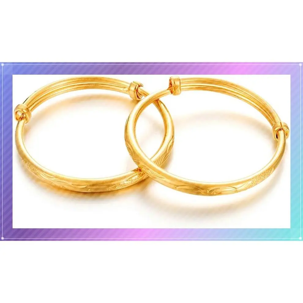 2pcs/lot Baby Bracelet for infant Girls Boys 18K Gold Plated Kids Baby Expandable Adjustable Bangles &bracelets Birthday Christmas GiftsGift