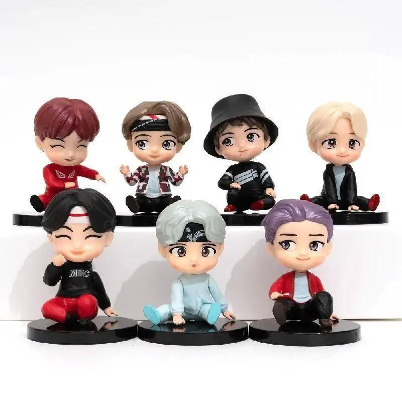 2026 New hot item 7pcs/set Bangtan Boys Groups Rm Jin Suga Jhope Jimin V Jungkook Doll Model Toy Action Figure Star Idol Cute Army Gift For Kids