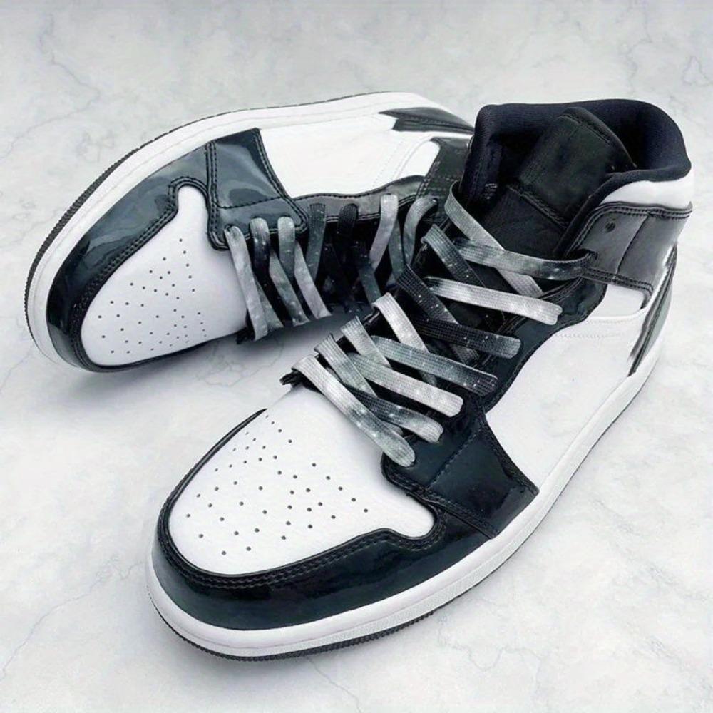 1 Pair of Shoelaces: Galaxy Starry Sky Flat Shoelaces with Unique Tie-Dye Print for Sneakers; Unisex Starry Sky and Galaxy-Themed Sneakers—A Must-Have Accessory for Effortlessly Stylish Footwear