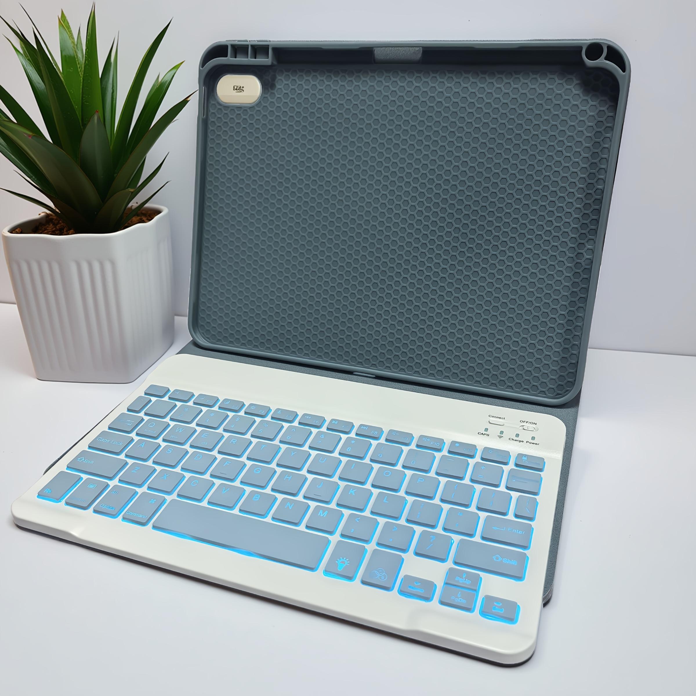 Bluetooth-compatible Keyboard Case for 10th Gen iPad, RGB Backlit Keyboard, Slim Stand Protector, Pen Slot, Shell, Compatible with A16 iPad (2022)