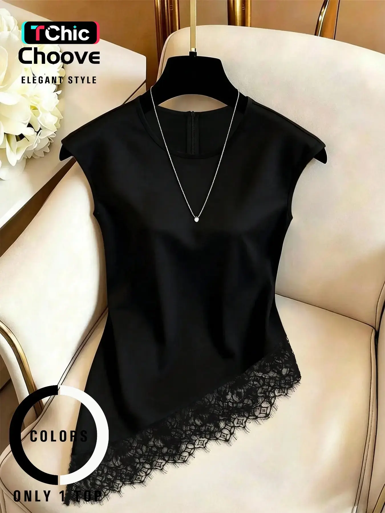 Elegant Sleeveless Top for Women, Asymmetrical Hem Design, Back Center Zipper, Stylish and Comfortable, Perfect for Daily Wear