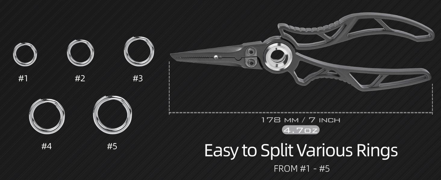 GOMEXUS EXOSKELETON 7” Stainless Steel Fishing Pliers – Ultra Lightweight, Corrosion Resistant (Salt Spray Tested), Includes Spare Blade