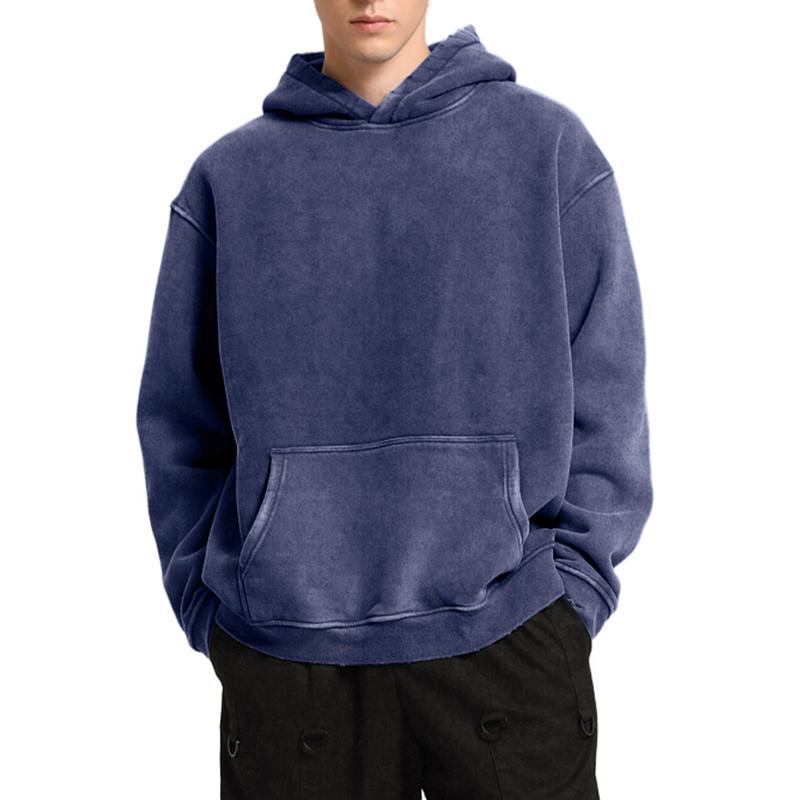 FAIABLE Unisex Oversized Hoodie Plush Fleece Sweatshirt Vintage Heavyweight Cotton Big & Tall for Men Couples Winter Autumn Workout College Streetwear Sweaters Green Acid Wash Kanga Pocket Casual Crewneck Basic Ribbed Stretch Stylish Fabric