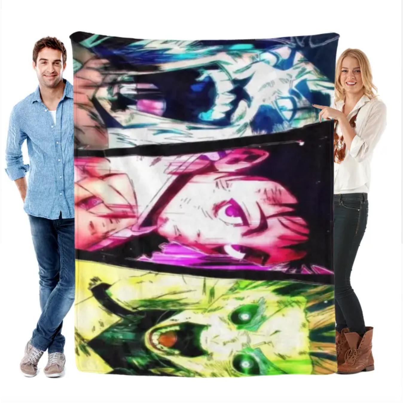 Jujutsu Kaisen Inspired Anime Blanket Featuring Gojo Satoru Toji Fushiguro Yuji Itadori Yuta Okkotsu Ultra Soft Flannel Throw Blanket Cozy Lightweight for Sofa Bed Couch Travel All Season Gift for Anime Fans Birthday Christmas