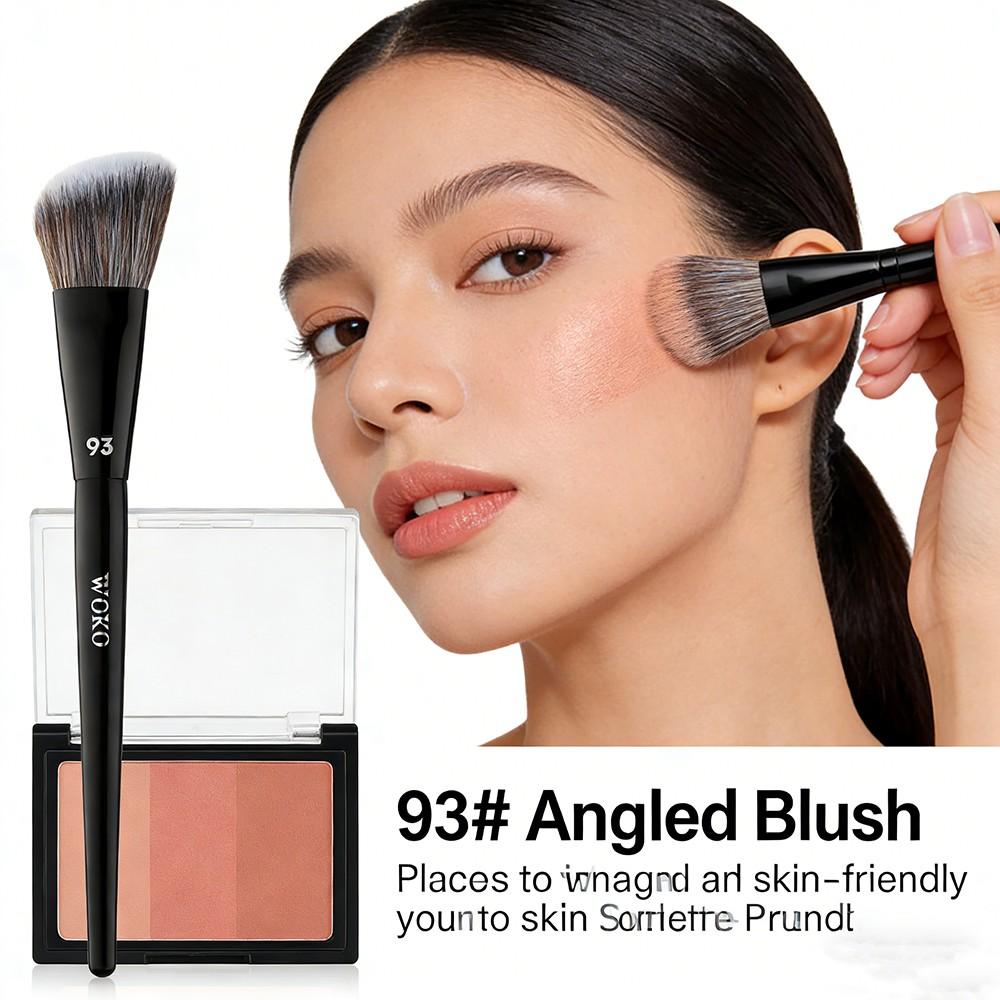 1PCS 93 # Angled Blush Brush Pro Cream Powder Liquid Blusher Makeup Brushes High Quality  Angled Blusher Silhouette Makeup Tool