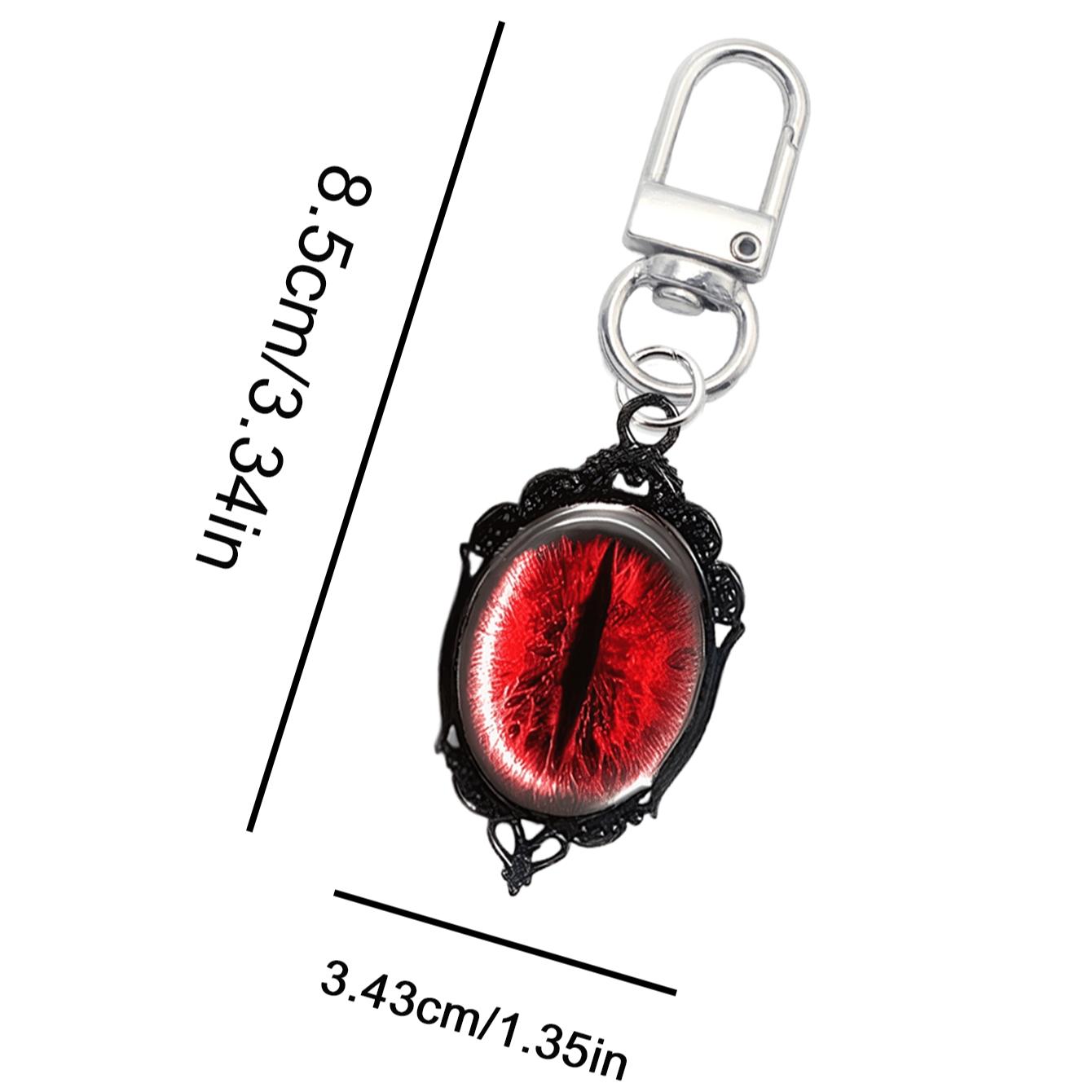 Vintage Gothic Dark Series Alloy Pendant, Fashion Charm Keychain, Blood Gem Demon Eye Pendant, Decorative Accessory for Wallets, Backpacks, Luggage