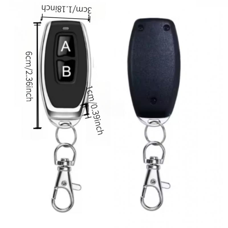 433mhz Remote Control 2-Key Learning Code for Garage Door Opener Car E-Bike, Lithium Button Cell Batteries Included, Abs Enclosure