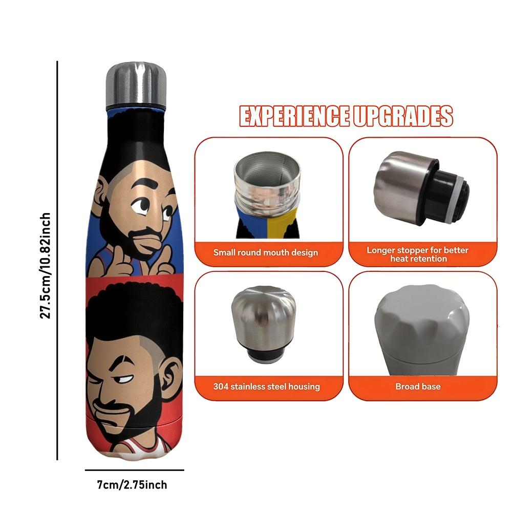 1pc Cute Cartoon Insulated Cup, Vacuum Dual-Layer Stainless Steel, Long-Lasting Heat and Cold, Portable Coffee Cup for Office and Travel