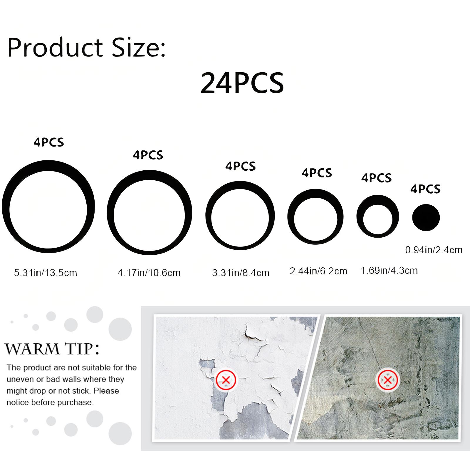 24-Piece Acrylic Circle Mirror Wall Stickers, Self-Adhesive Removable Dot Mirrors, Living Room Bedroom Decor, Easy to Install