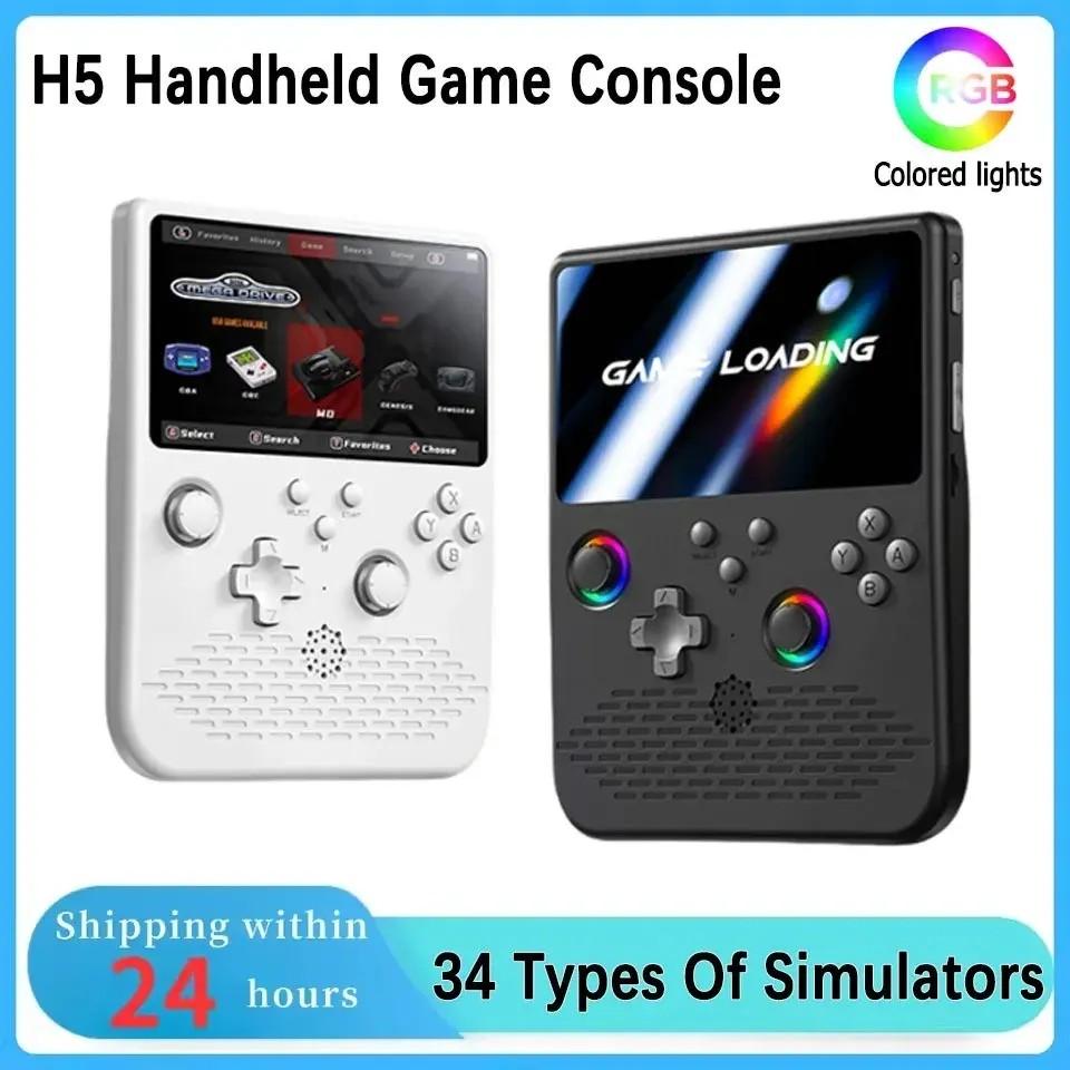 H5 Handheld Game Console, Mini Portable Video Game Machine, 5-Inch IPS Screen, 34+ Mainstream Emulators, 64GB TF Card, Gift for Boyfriend