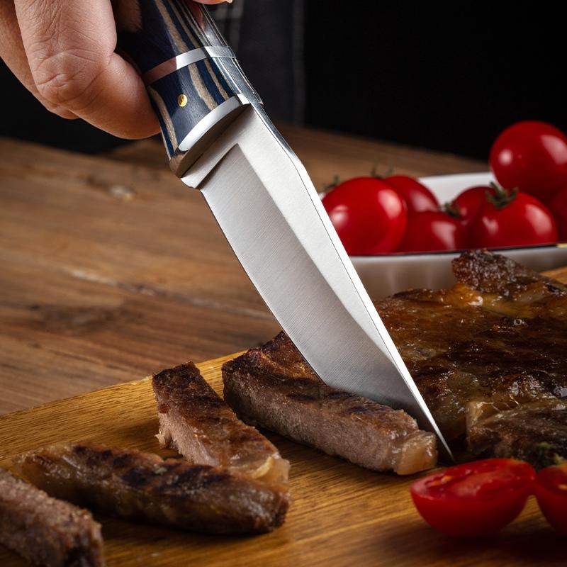 Stainless Steel Steak Knife, 1 Count Wooden Handle Fruit Knife, Durable Kitchen Knife for Home Kitchen, Kitchen Accessories, Stainless Steel Knives