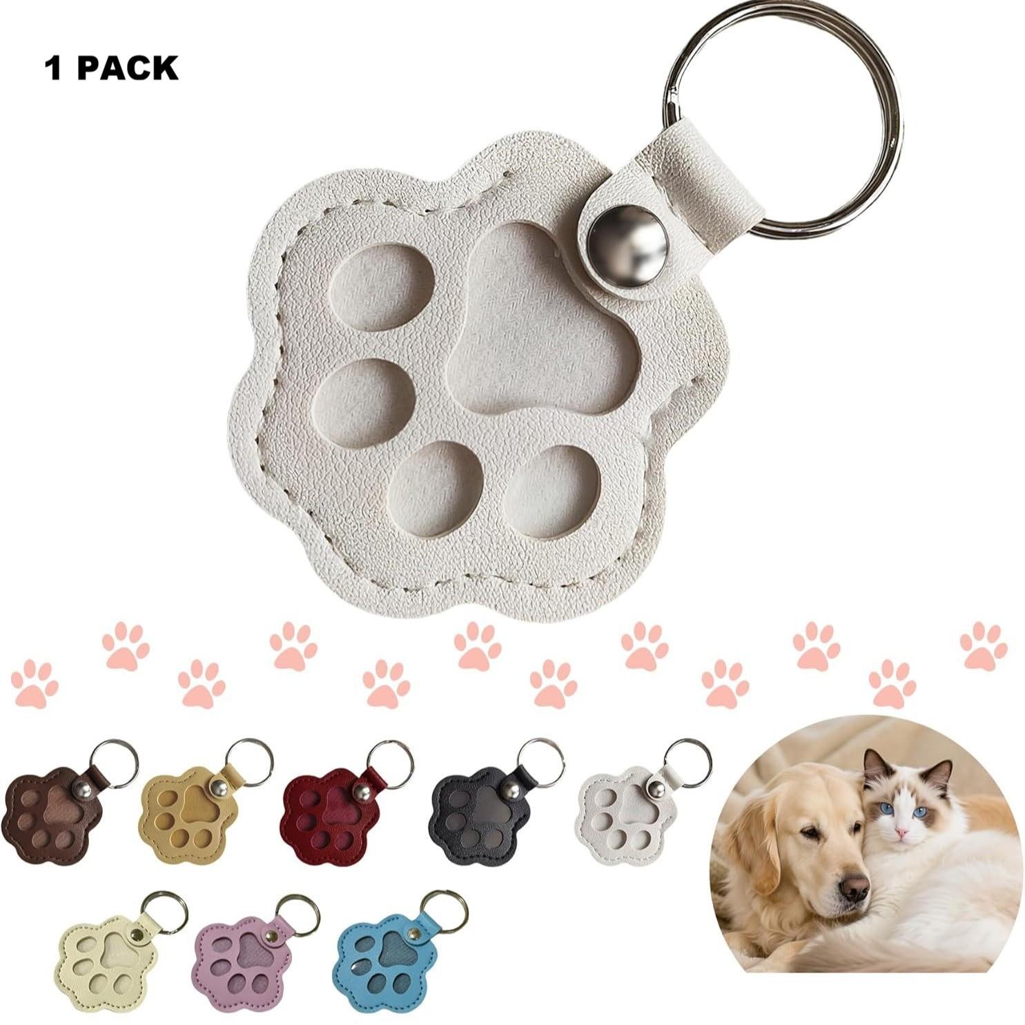 Pet Hair Storage Keychain, Paw Shaped Fur Keepsake, Dog Cat Hair Collector, Commemorative Gift for Pet Enthusiasts, Unique Souvenir