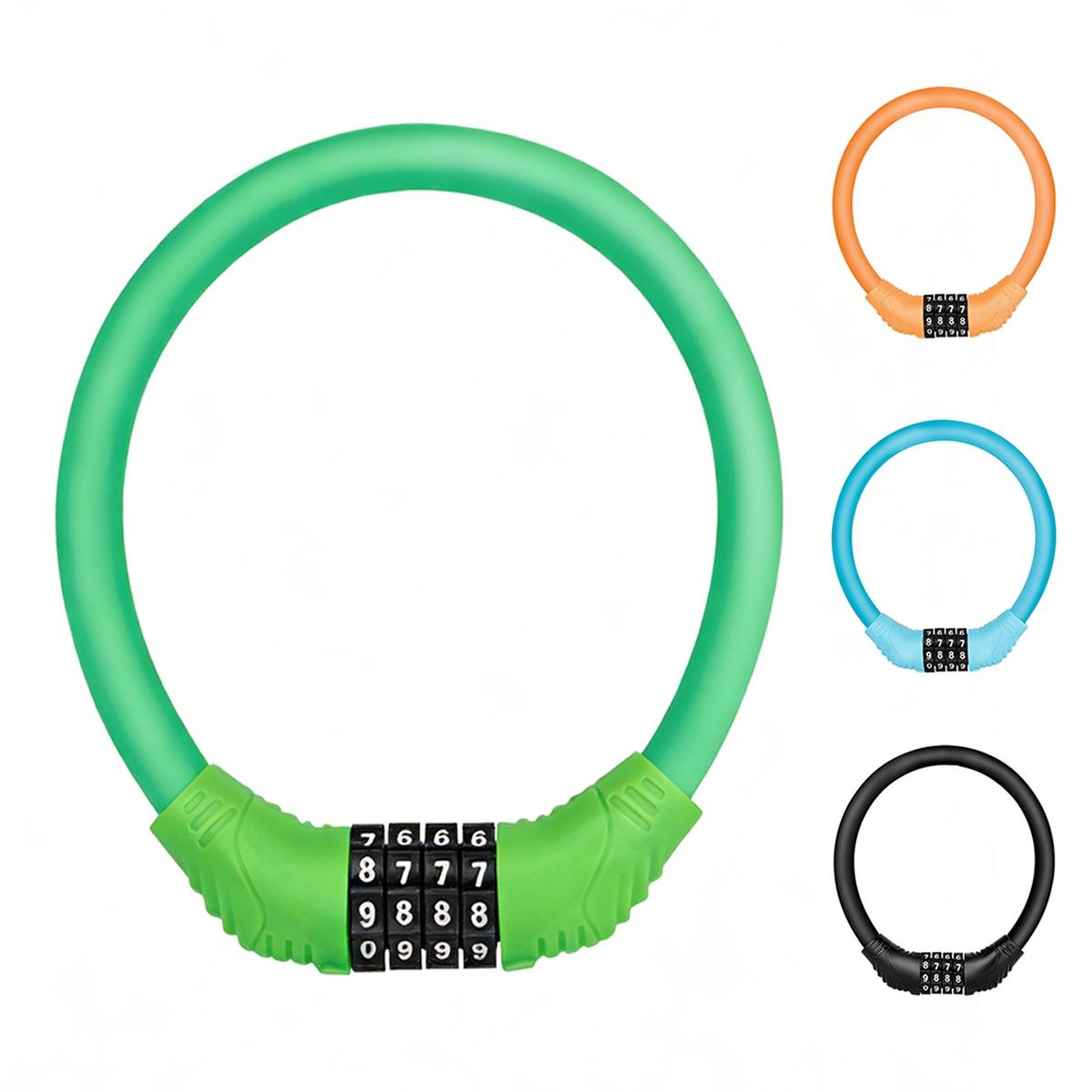 4-Digit Resettable Combination Bike Lock, Bicycle Password Lock, Lightweight & Portable, Multi-Color for Bikes, Helmets, Motorcycles, Scooters, Cabinet, and Gates.