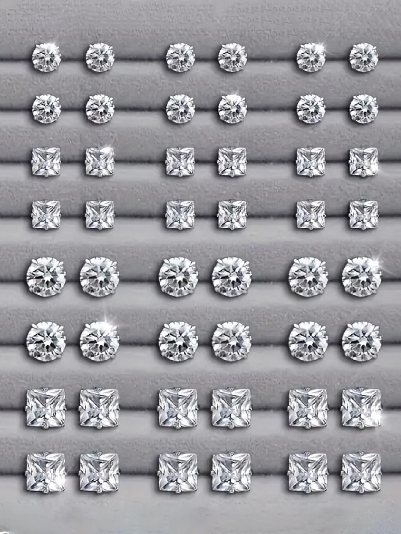 Rhinestone Decorated Stud Earrings Set, Fashionable Jewelry for Women & Men, Trendy All-match & Exquisite Jewelry for Birthday Gift, Ear Studs