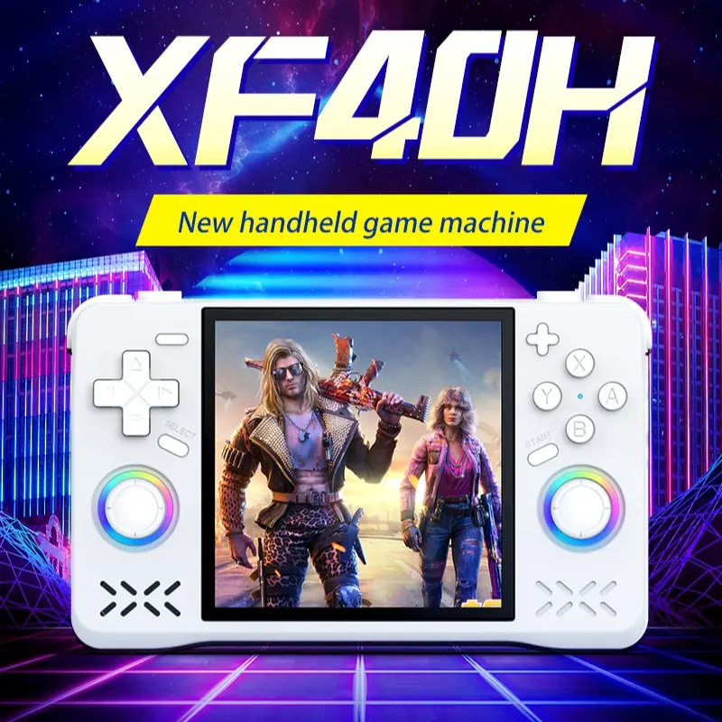 Xf40h Handheld Game Console, Retro Gaming Device, 4.0 Inch 4K HD IPS Screen, Supports WiFi Online, Insert TF Card, 64GB Storage