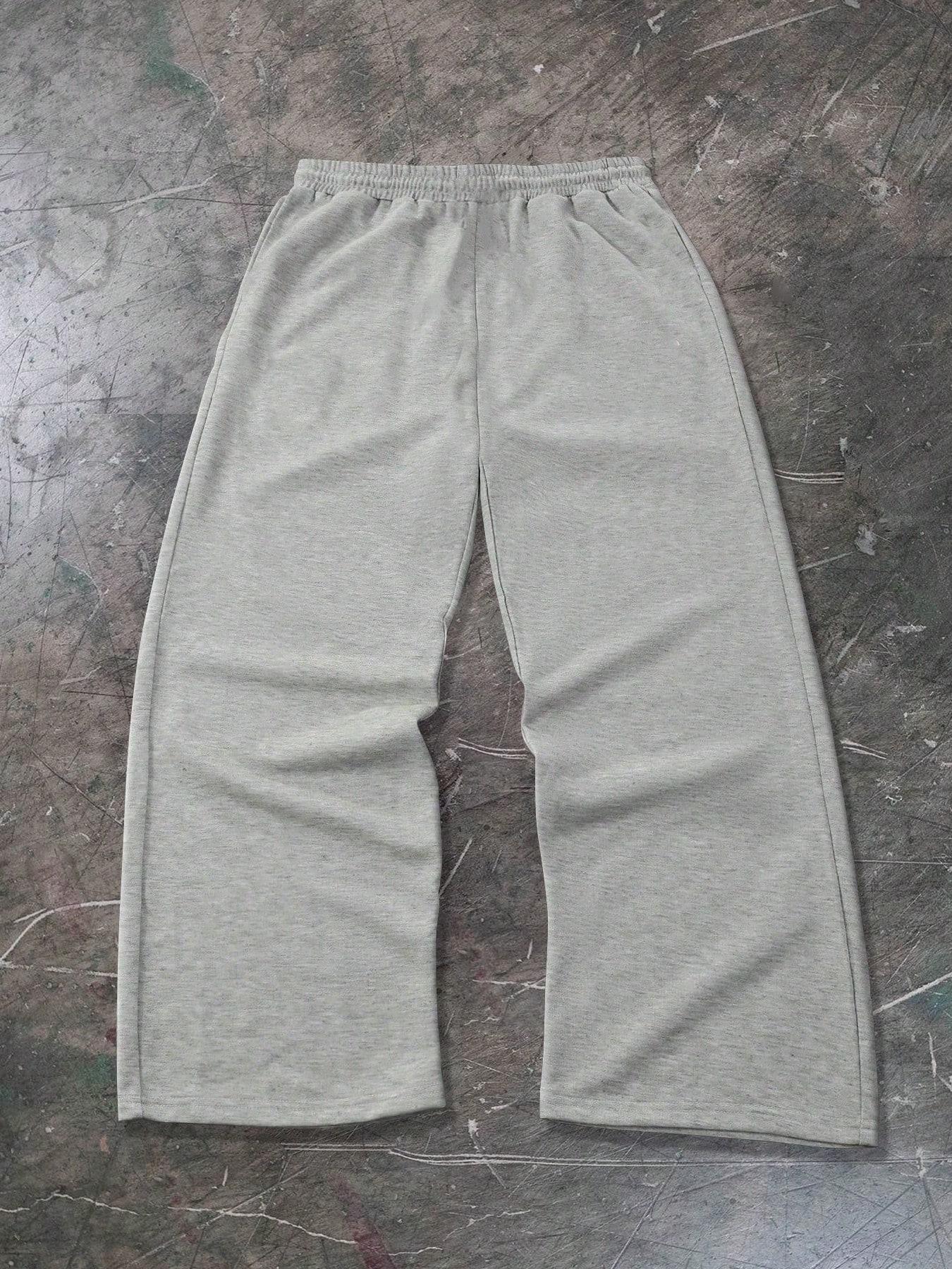 Printed Loose Sport Pants with Gothic Pattern, Drawstring Pants for Daily Wear and Home Leisure, Casual Fitted Geometric Style