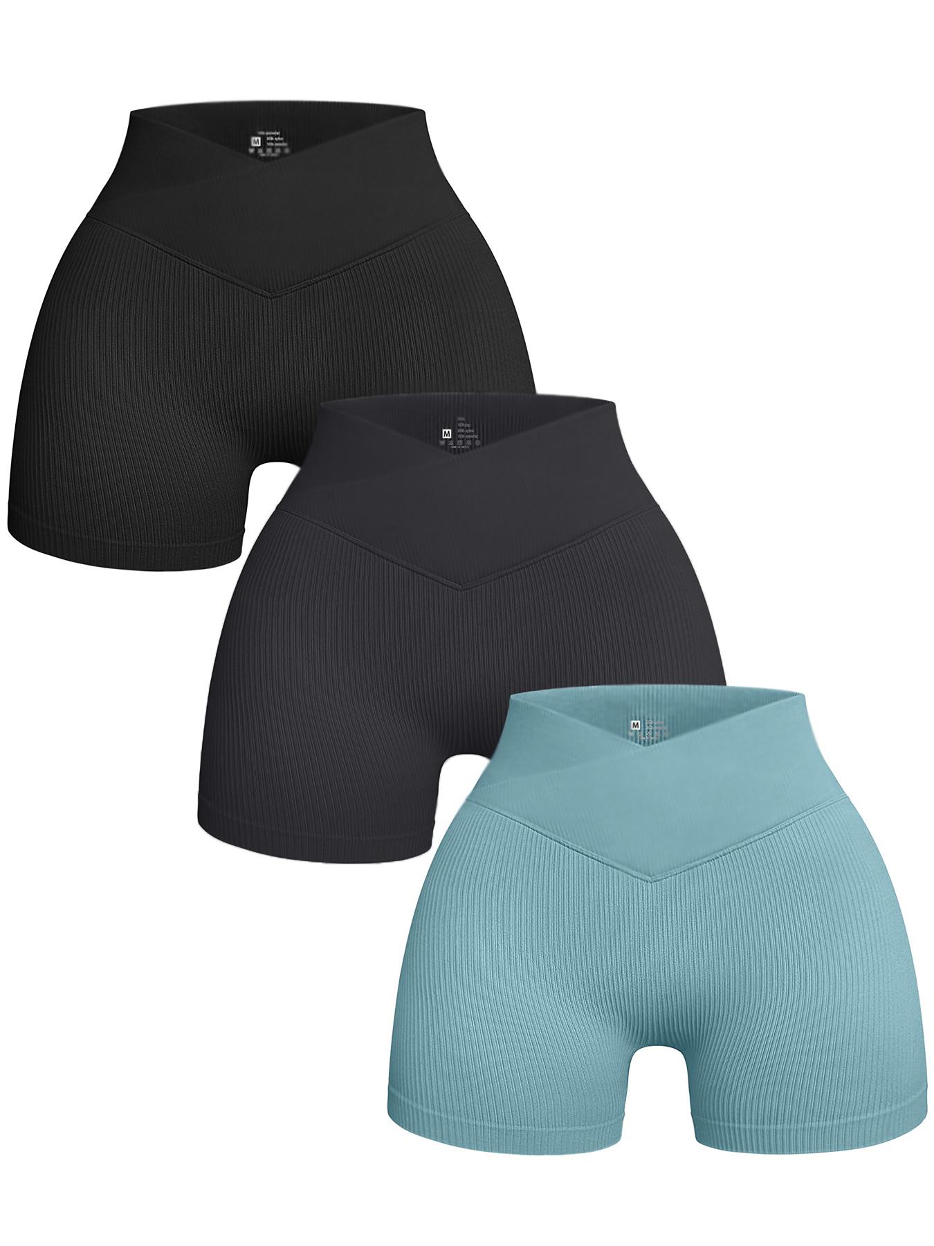 Women's Solid High Waist Ribbed Sports Gym Shorts, Summer Clothes Women Breathable Comfortable Textured High Stretch Seamless Short Leggings, Ladies Sportswear, Gym Clothing