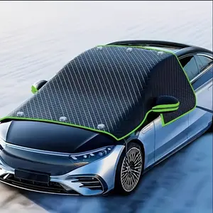 1-piece Oxford cloth windshield cover, all-season GM front window snow and sun protection cover, waterproof, windproof, UV-resistant, universally suitable for sedans, SUVs, and trucks