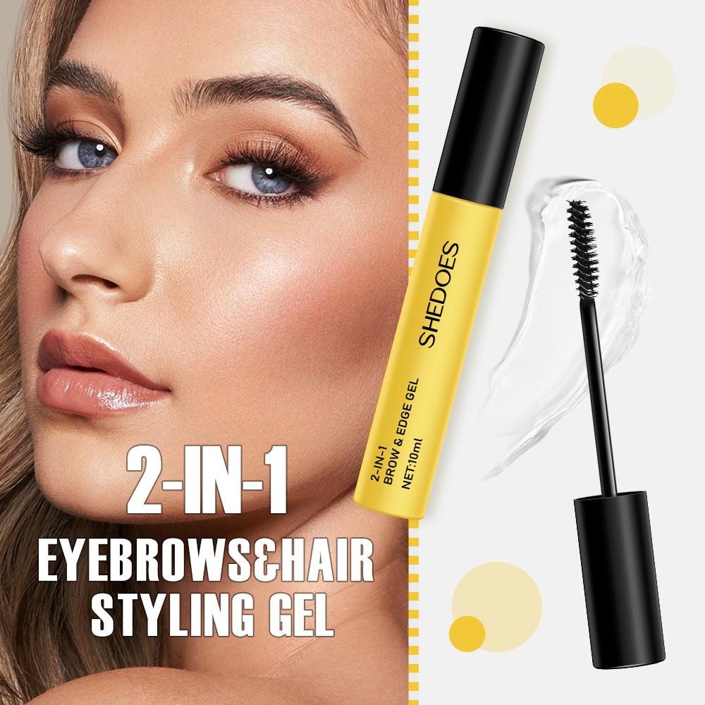 2-In-1 Brow & Edge Gel, Long-Lasting Eyebrow Gel, Natural 3D Smooth Wild Brows, Eyebrow Setting Gel, Makeup Essential