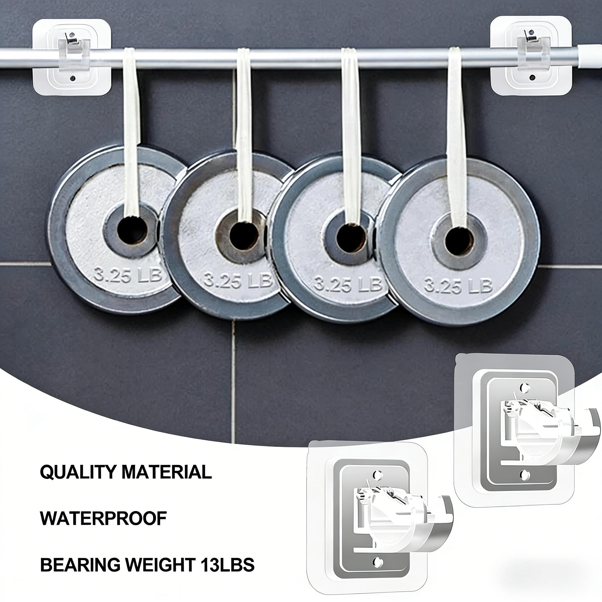 A set of 10PCS Curtain Rod Brackets with Clips,Transparent Drapery Hooks,Rod Hanging,Adjustable Rods Holder,Multipurposefor Curtain Rod Hooks for Livingroom Bathroom Kitchen Bedroom Toilet Apartment