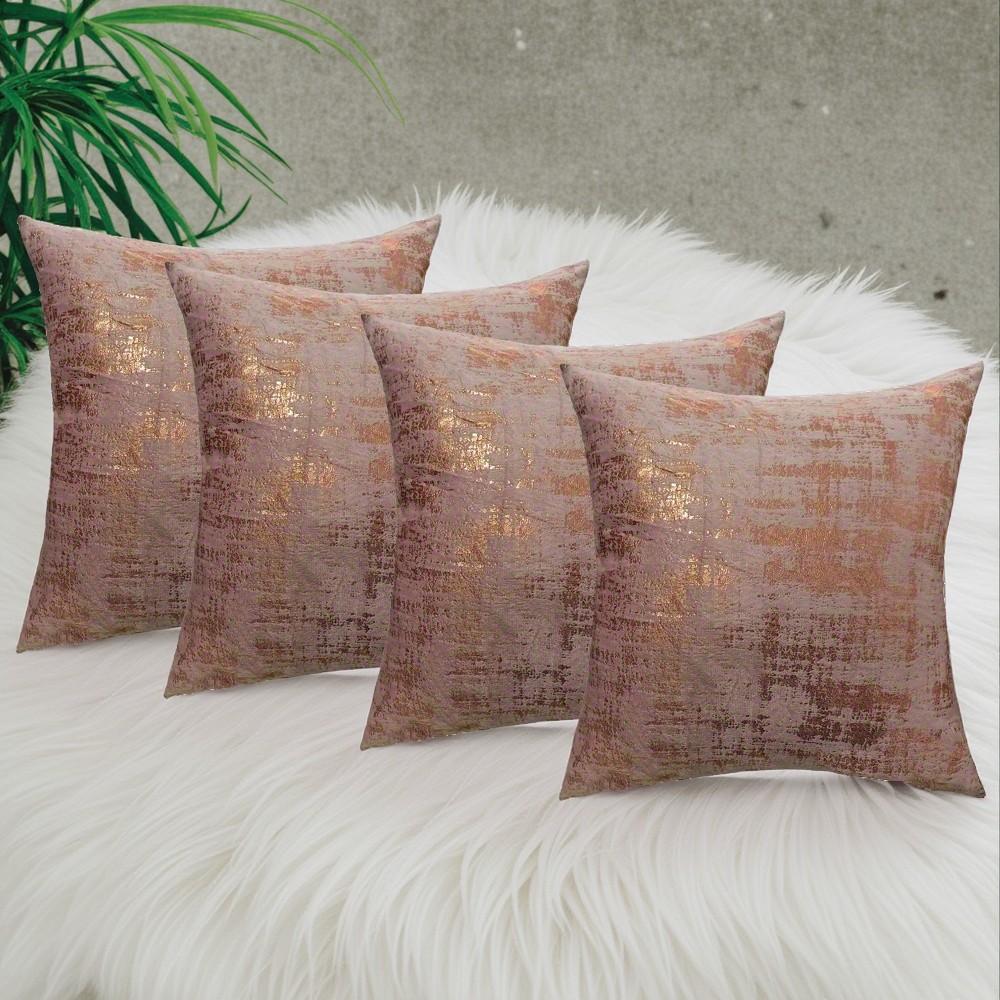 4pcs Pillow Covers Set, Silver Soft Modern Style, Home Sofa Chair Backrest Decorative Cushion Cover