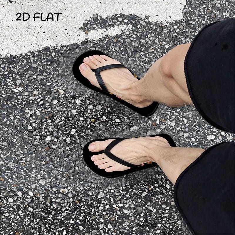 Men's Fashion Flip - Flops, EVA Material, Customizable with Personalized Patterns, Multiple Colors (Including Black/White) & Sizes Available, Suitable for Home & Seaside Outings, All - Season Wear
