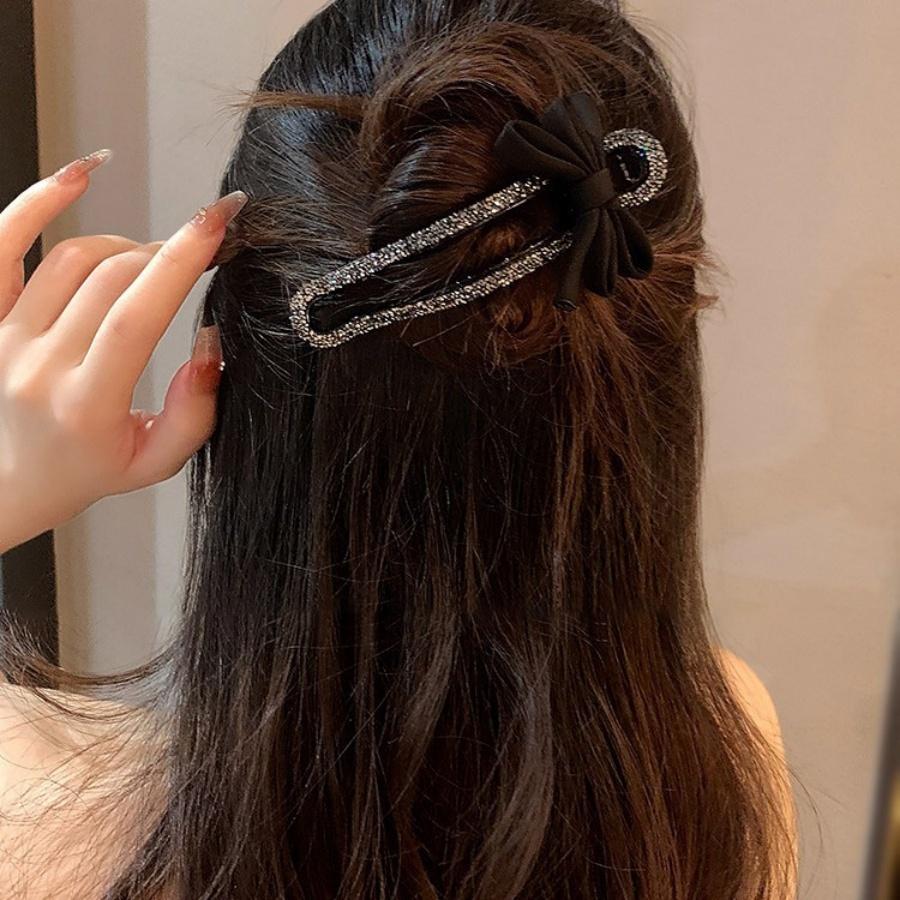 Versatile Rhinestone Hair Clip for Women, Elegant Back Bun Holder, New Fashion Duckbill Clip, Simple Hairstyle Accessory