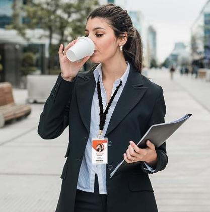 Stretchy Scrunchie Lanyard for ID Badges – Cute Neck Lanyard for Keys | Retractable Keychain Holder for Women