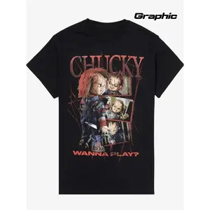 Men's T-Shirt "Chucky Wanna Play" Horror Movie Graphic Tee