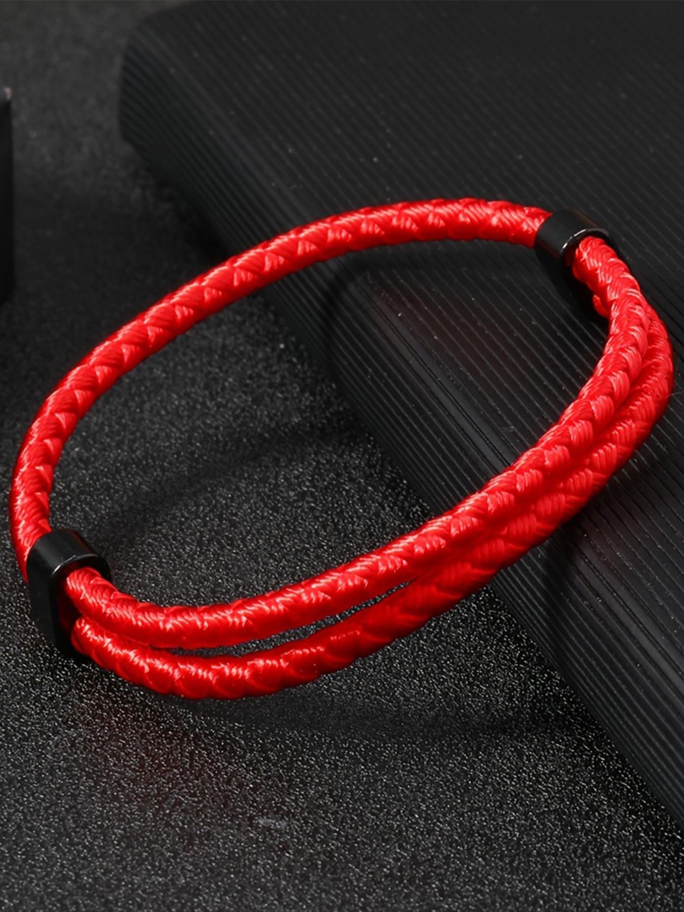 Men's Braided Rope Wristband, Minimalist Style, Dual Layer Nylon Rope with Buckle, Ideal Daily Accessory, Perfect Gift for Boyfriend