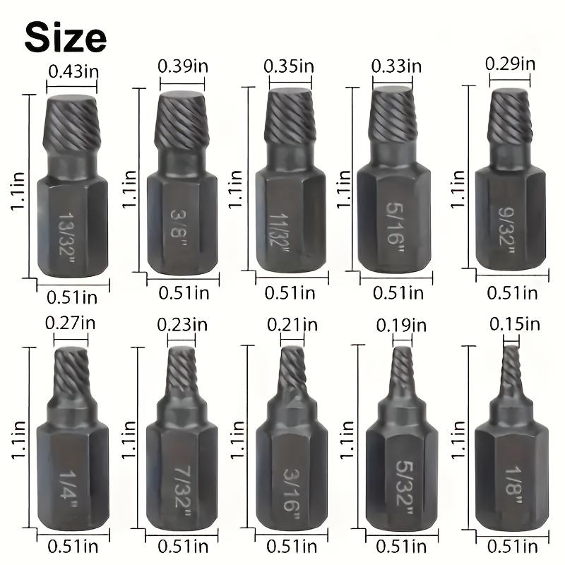 Heavy Duty Alloy Steel Screw Extractor Set – Stripped Screw and Broken Bolt Remover,Easy Out Drill Bit Kit with Anti-Slip Grip,High Hardness,Durable,Precision Removal Tool for Damaged,Hex,Phillips Screws,DIY,Automotive,Home Repair Use