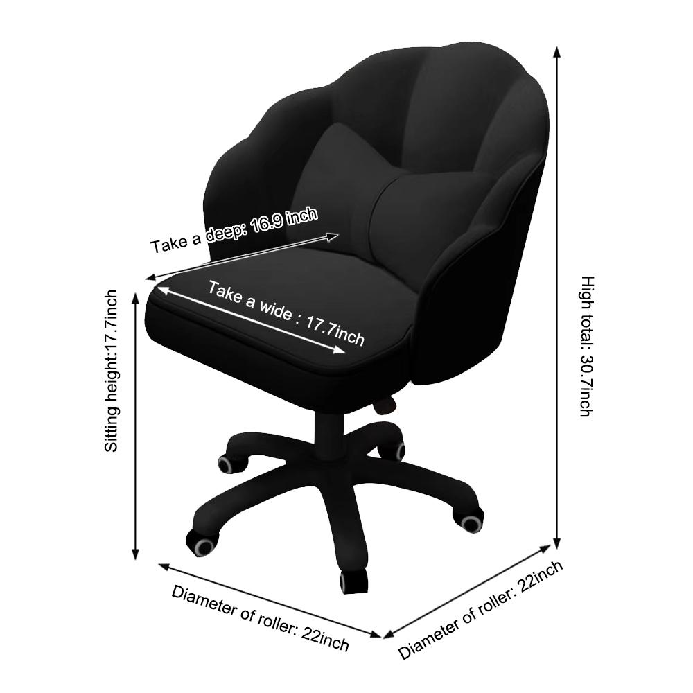 【Black Friday】 Vanity Office Chair Cute Petal Desk Chair, Modern Fabric Home Butterfly Chairs Height Adjustable Chair Makeup Chairs Computer Chair