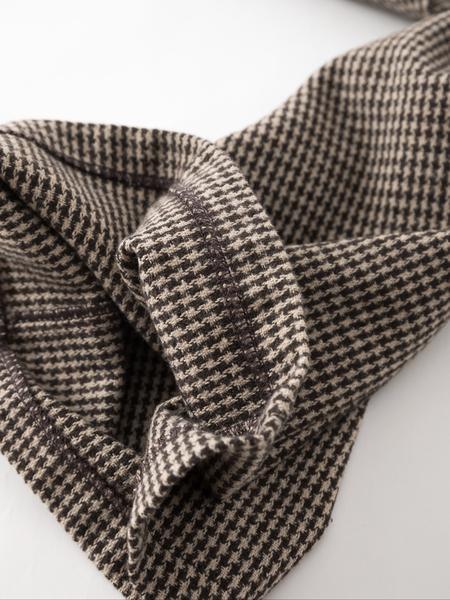 Women's autumn and winter thousand-bird pattern heavy-duty fabric pleated button elastic waist wide-leg trousers elegant split zipper work casual trousers suitable for any occasion autumn and winter essential women's trousers