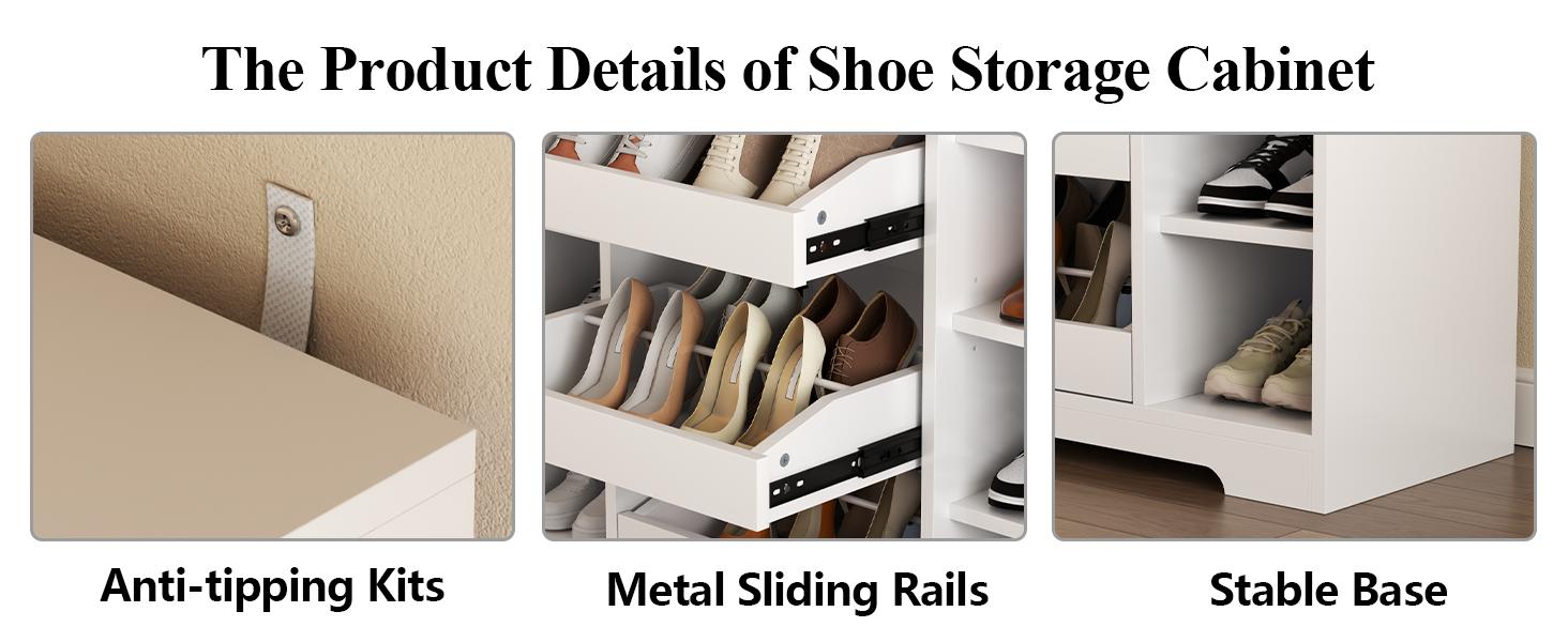 Shoe Storage Cabinet with 5 Drawers & 12 Shelves, Modern LED Shoe Rack & Handbag Storage Cabinet, Freestanding Shoes and Handbag Storage Organizer for Closet Shoe Storage Cabinet with 5 Drawers & 12 Shelves, Modern LED Shoe Rack & Handbag Storage Cabinet, Freestanding Shoes and Handbag Storage Organizer for Closet